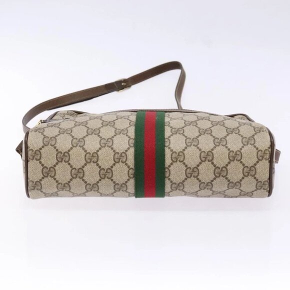 GUCCI GG Supreme Web Sherry Line Shoulder Bag PVC Beige 001 4071 5 Auth gh717 - Picture 7 of 15